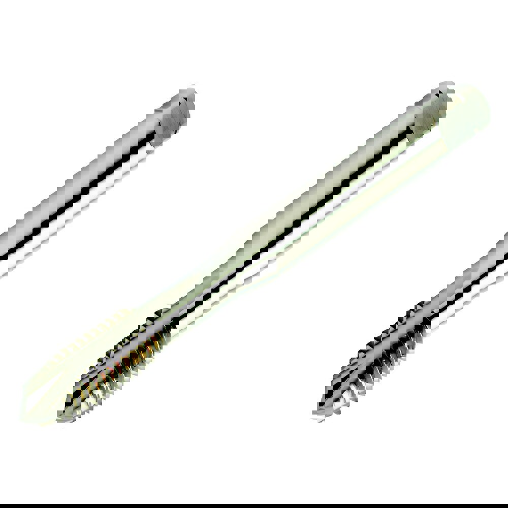Spiral Point Tap: M8x1.25 Metric, 3 Flutes, Plug Chamfer, 6H Class of Fit, High-Speed Steel-E, ZrN Coated